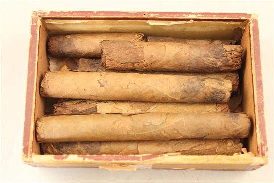 Winston Churchill. A collection of eight part smoked cigars,